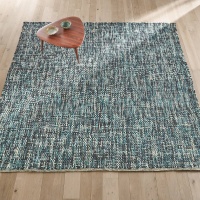 Ковер Плетеный из шерсти квадратный XL Mutanya единый размер синий AM.PM  фото, kupilegko.ru